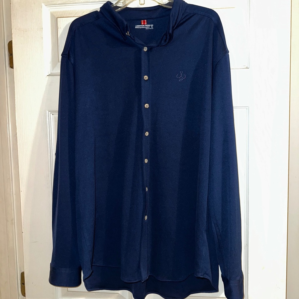 Montauk Tackle Co Mens XL performance button‎ down dress shirt long sleeve USA